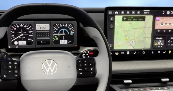 Az elektromos Polo utastere egy kijelentes maradnak a gombok a Volkswagenekben