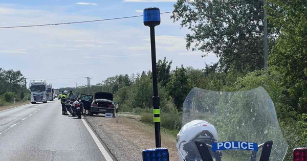 Elszabadult kerek okozott izgalmat az 55 oson