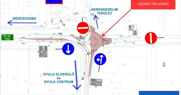 Majus 26 atol valtozik a kozlekedes rendje a Csabai uti korforgalomnal