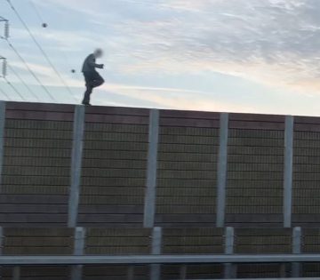 Az M0 s zajvedo falanak a tetejen tancolgatott egy ferfi 360x315